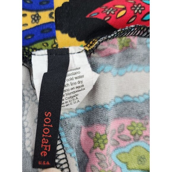 Women's Solola Fe Colorful Wide Leg Pull On Pants 2XL USA Made Flowy Dress - Picture 7 of 8